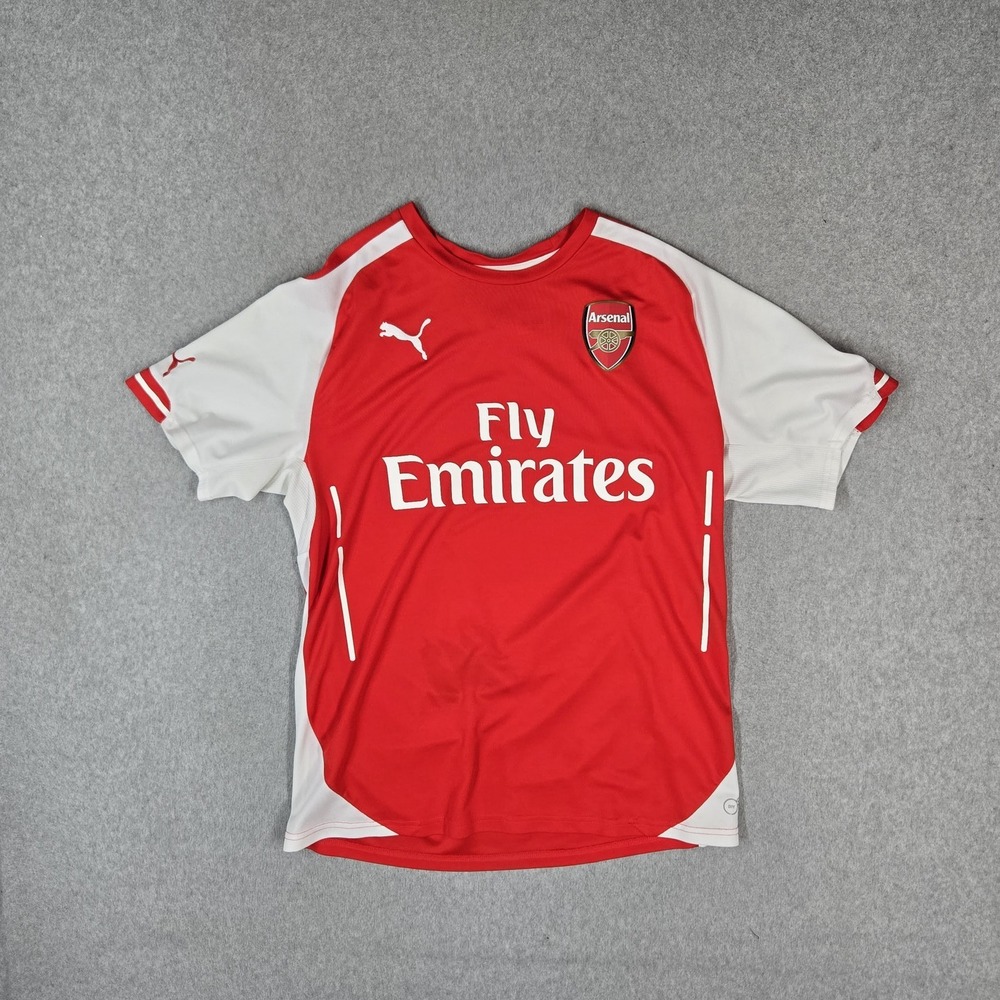 Arsenal Men Shirt L Red Puma Soccer Jersey Colorblock Arsenal Crest Home 2014